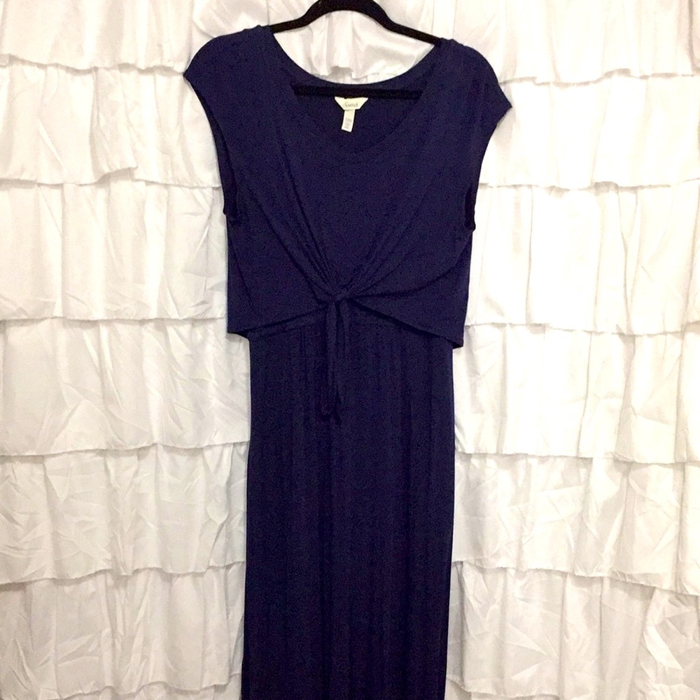Soma navy blue maxi dress small